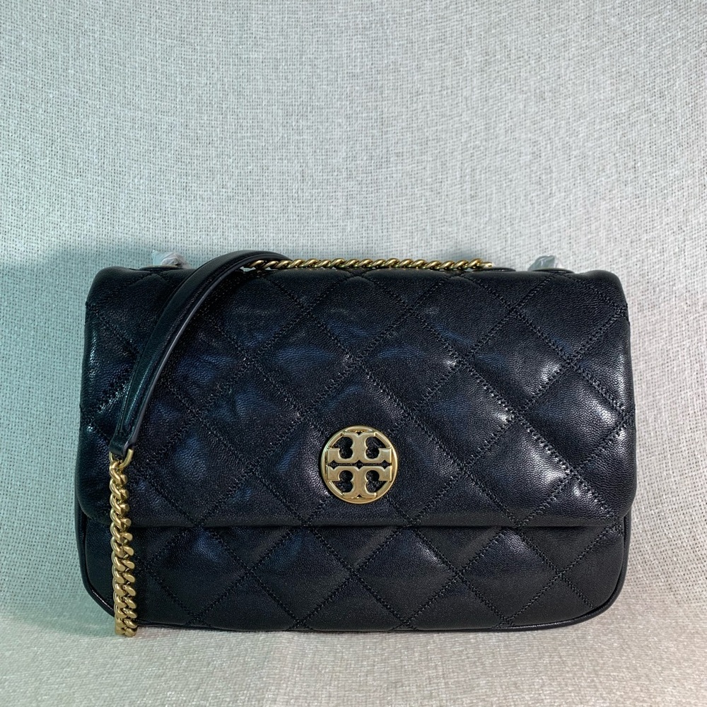 NEW Tory Burch Willa Black Leather Large Convertible Shoulder Bag/Crossbody Bag - Picture 3 of 16
